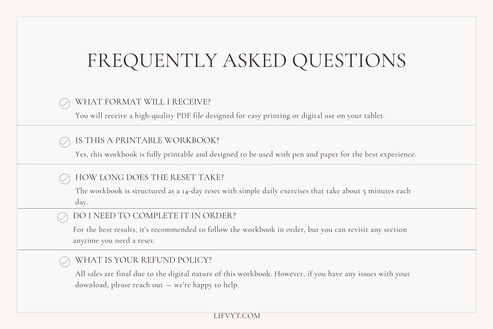 executive reset workbook FAQ