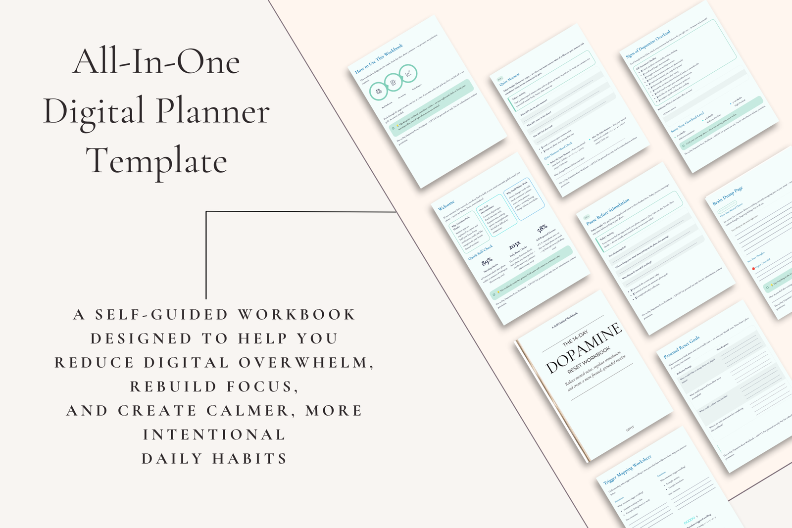 Mental clarity workbook for dopamine detox and holistic focus strategies to improve daily concentration and executive function.