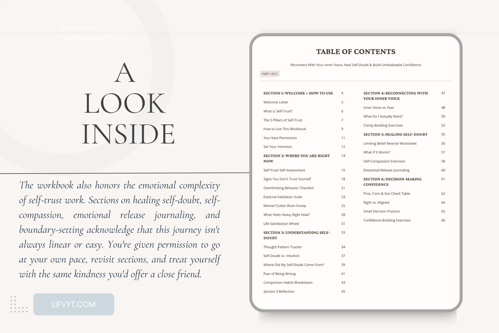 self trust workbook printable pdf cover, self trust workbook pages for confidence and healing, printable self trust journal for women, self growth workbook pdf with prompts and trackers