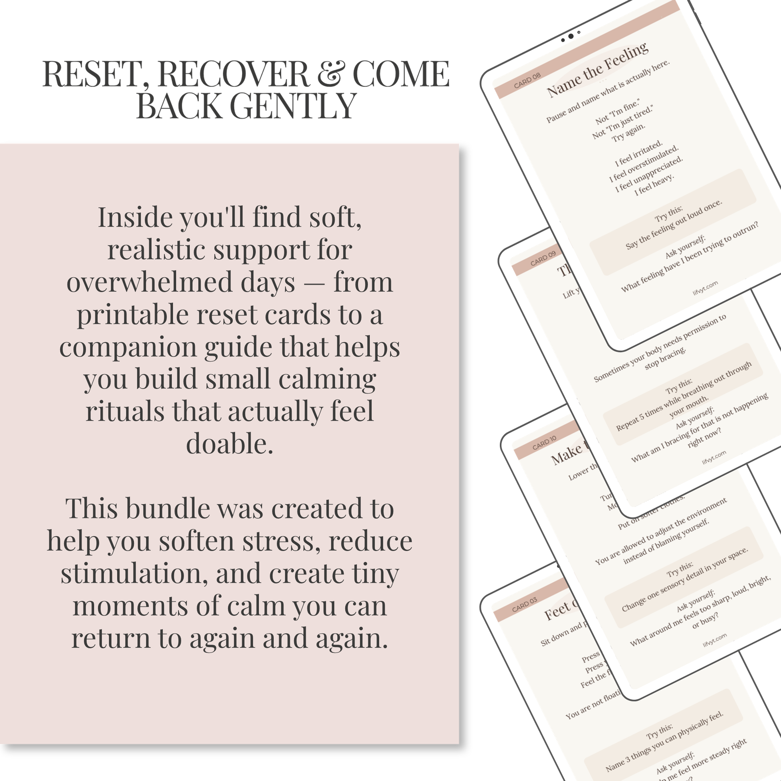 The 10-Minute Reset Bundle | Printable Nervous System Reset Cards - Image 6