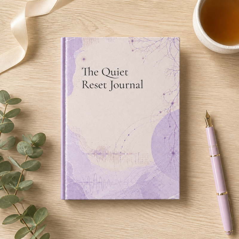 Quiet Reset Journal in lavender purple