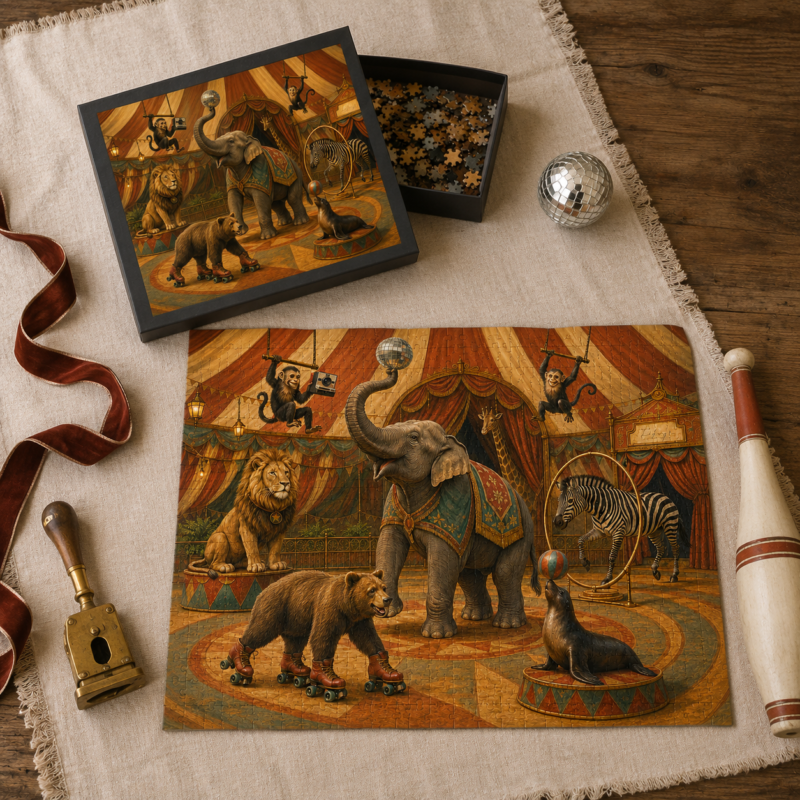 Vintage Circus Animals Puzzle