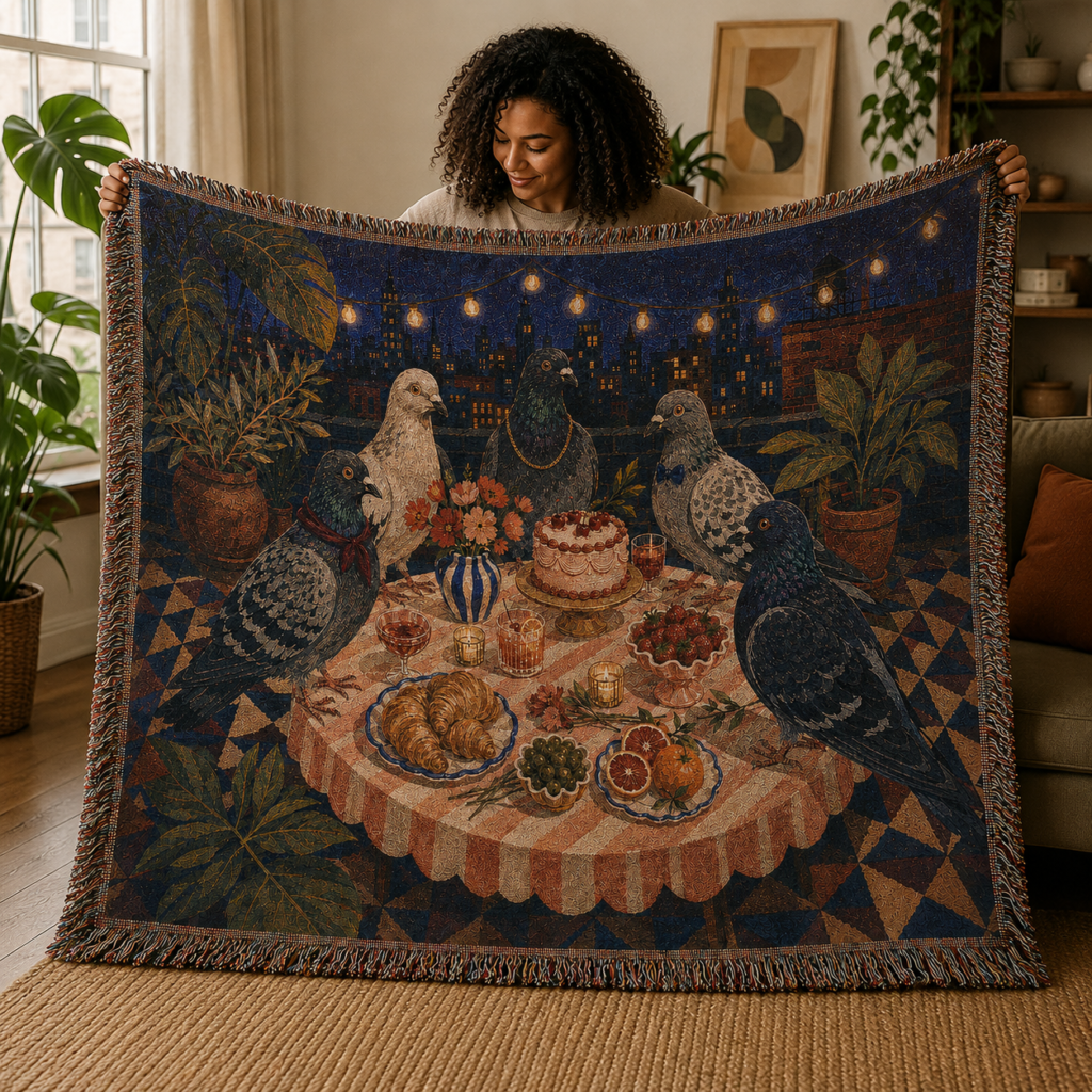 Midnight Pigeon Supper Club Blanket