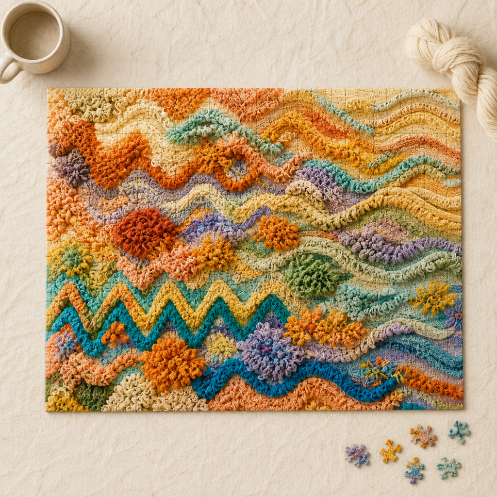 Colorful Fiber Art Puzzle