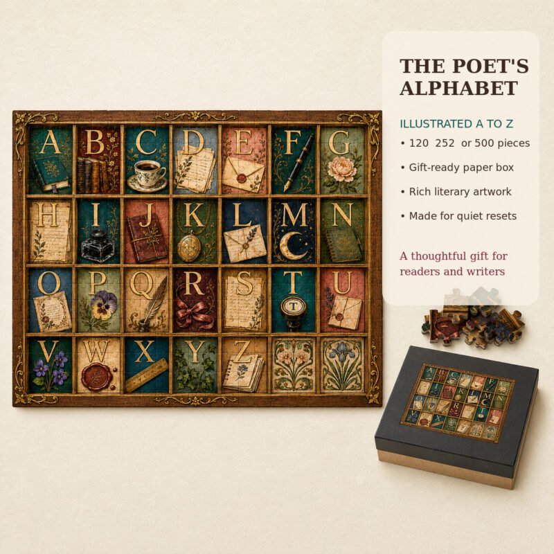 Vintage Alphabet Curio Box Puzzle