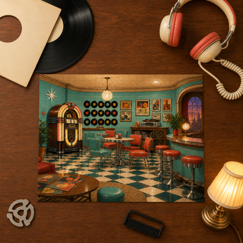 Retro Record Store Puzzle