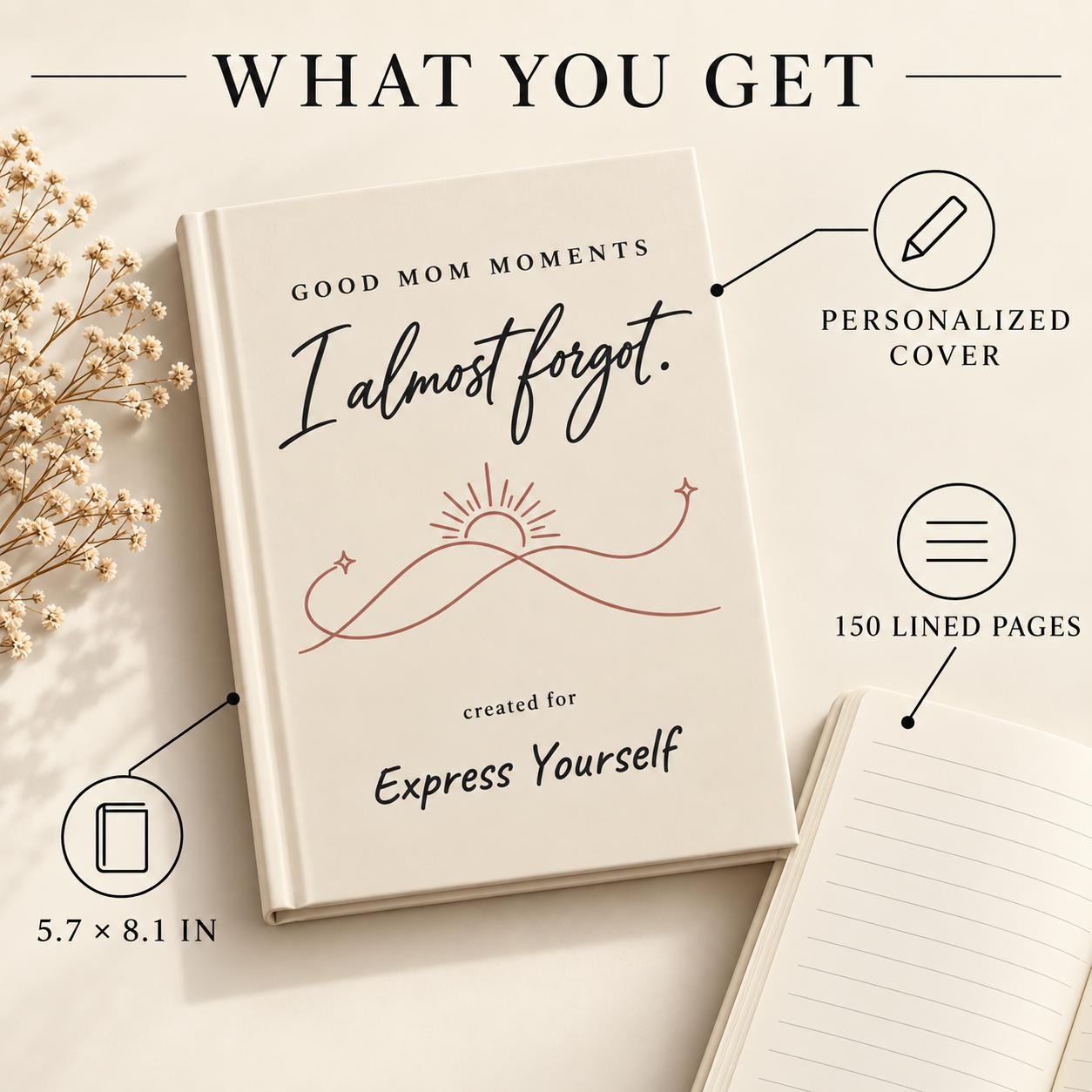 Personalized Mom Journal — Unfinished Thoughts