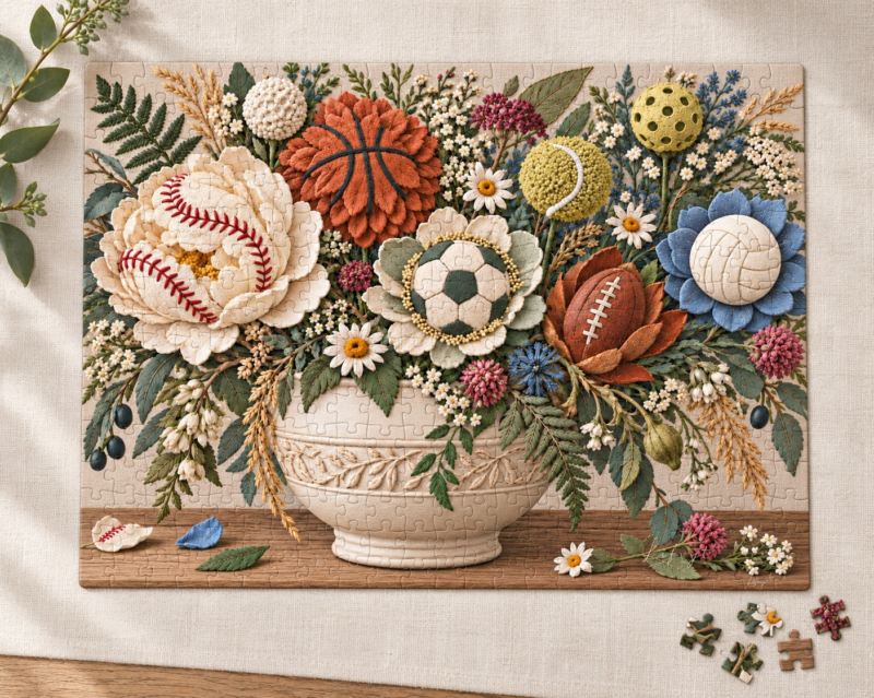 Floral Sports Bouquet Puzzle