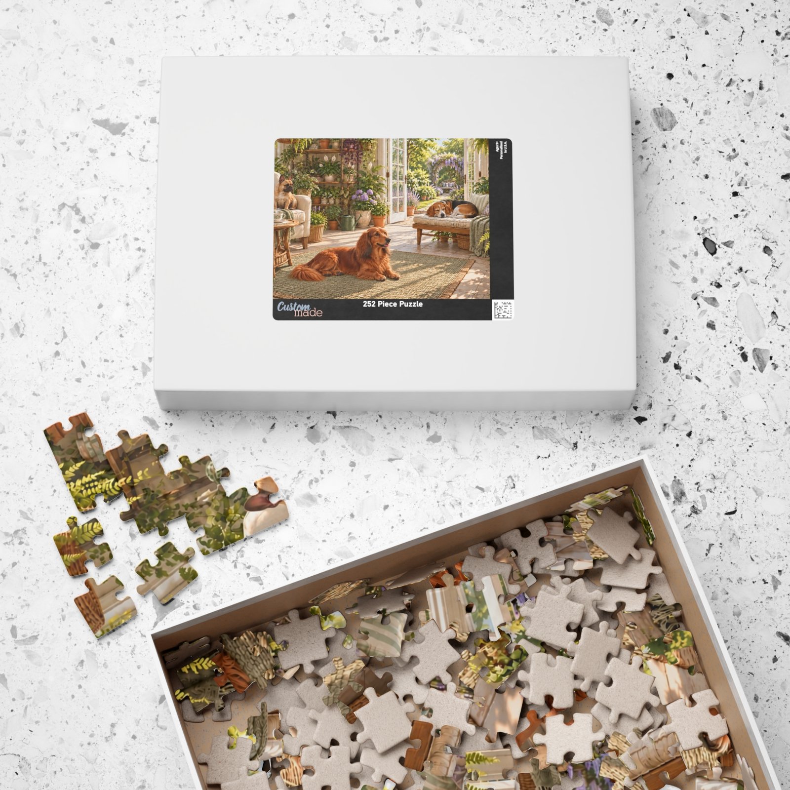 Greenhouse nap club dog jigsaw puzzle cozy garden room gift for dog and plant lovers - Image 8