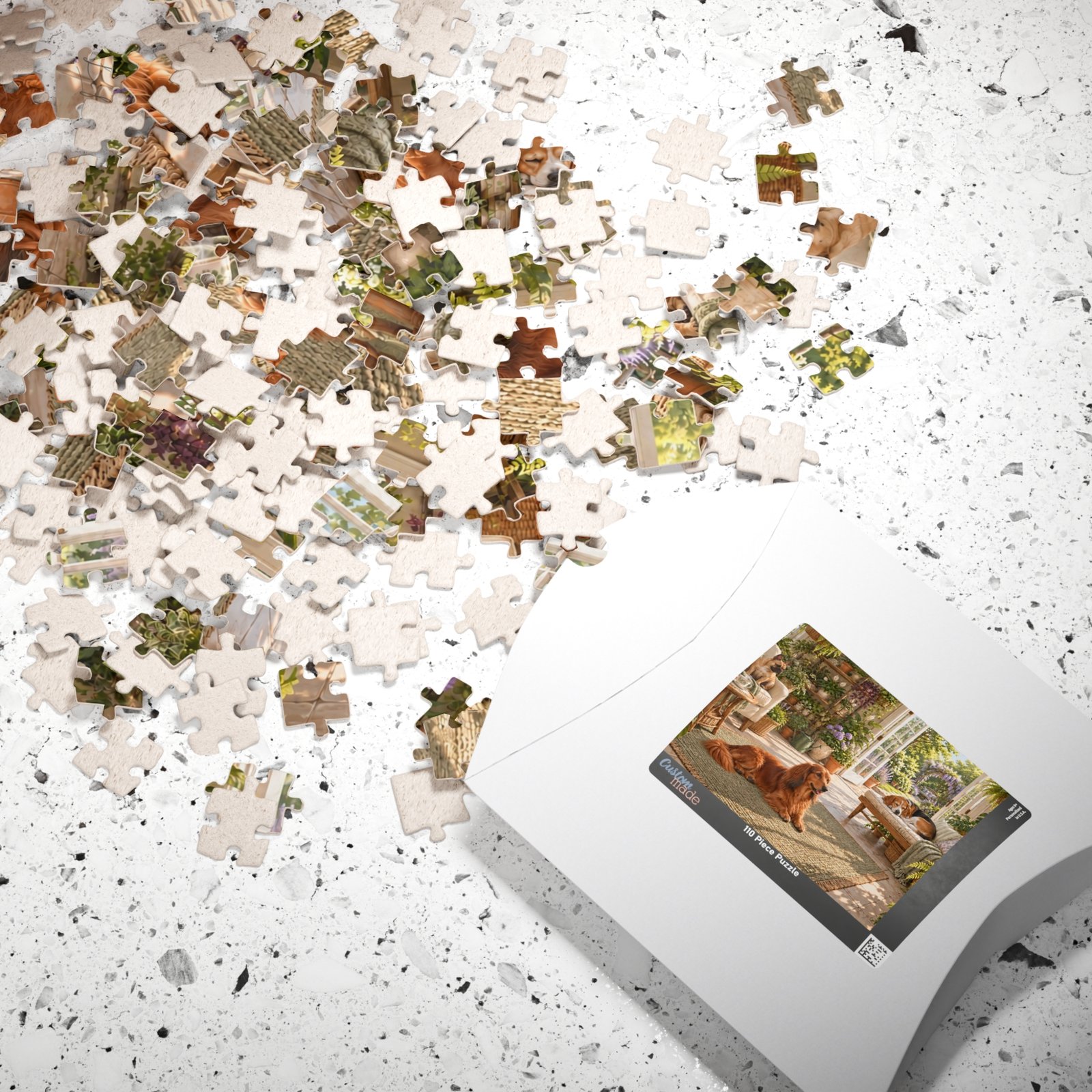 Greenhouse nap club dog jigsaw puzzle cozy garden room gift for dog and plant lovers - Image 9