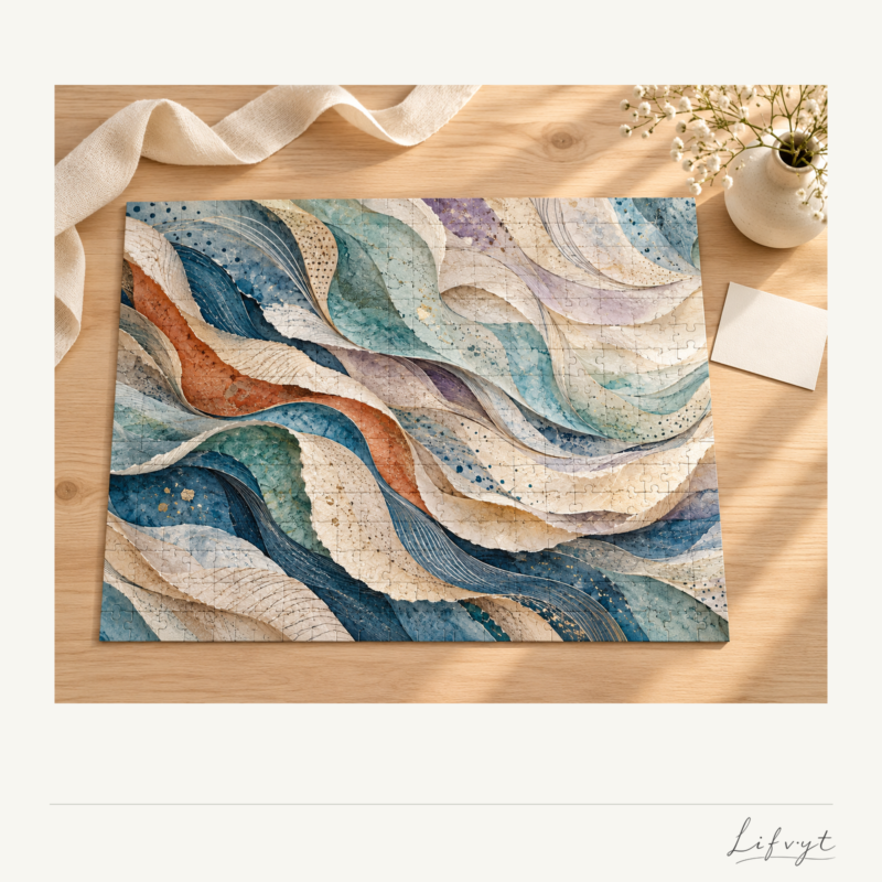 The Long Exhale Mindful Jigsaw Puzzle, Calming Silhouette Art Puzzle, Relaxing Watercolor Puzzle, Self Care Gift, Meditation Puzzle