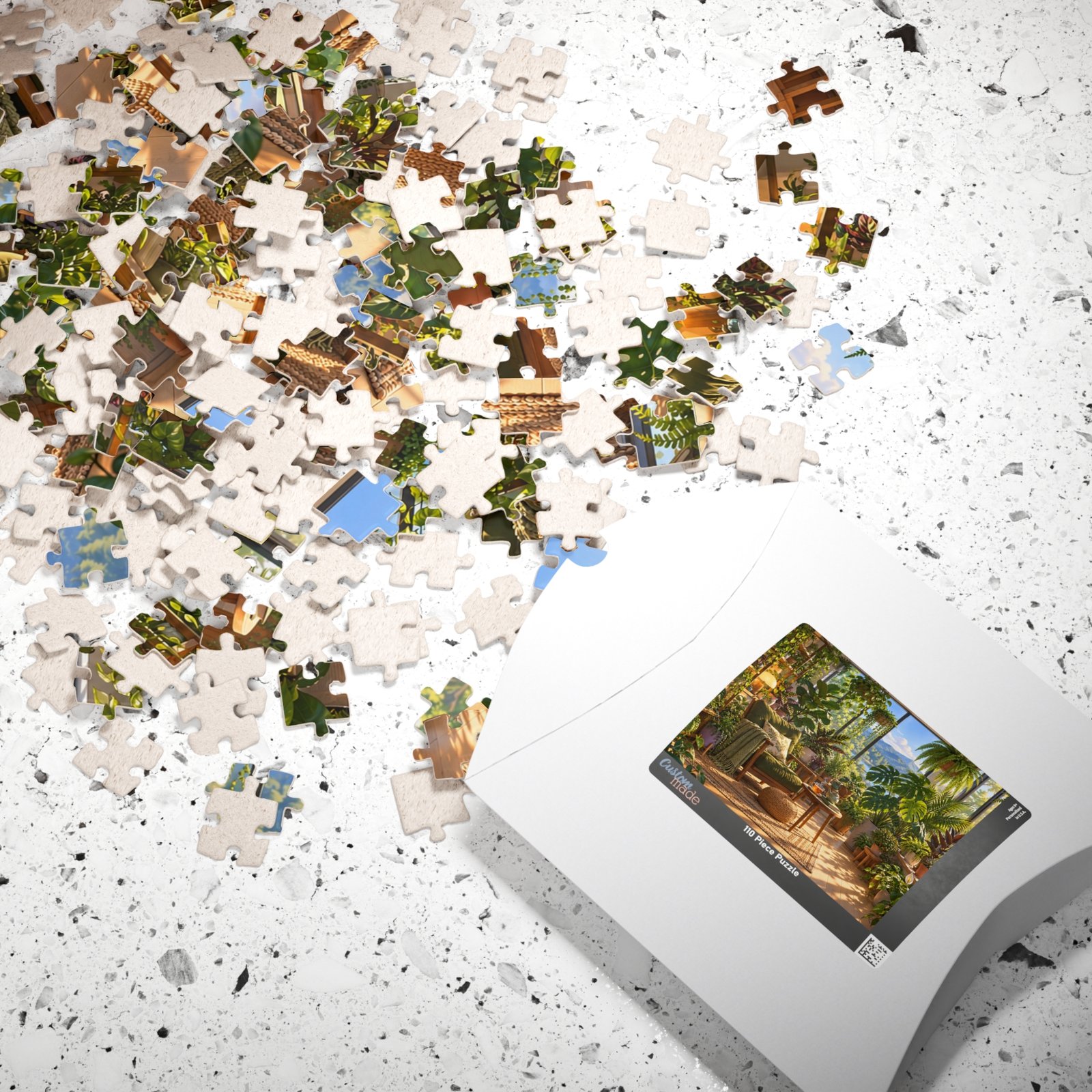 Plant lover puzzle cozy sunroom with houseplants and tea botanical jigsaw gift - Image 10